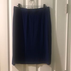 LOGO by Lori Goldstein Navy blue flair skirt.